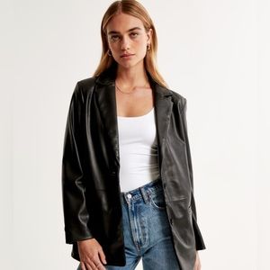 NWOT Abercrombie vegan leather blazer